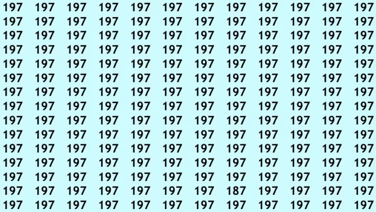 Observation Brain Test: If you have 50 50 Vision Find the Number 187 in 10 Secs