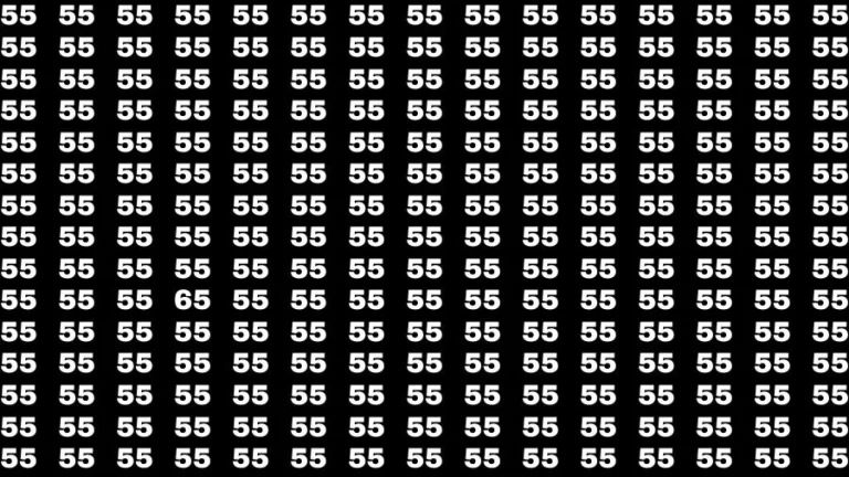 Observation Brain Test: If you have Eagle Eyes Find the Number 65 among 55 in 10 Secs