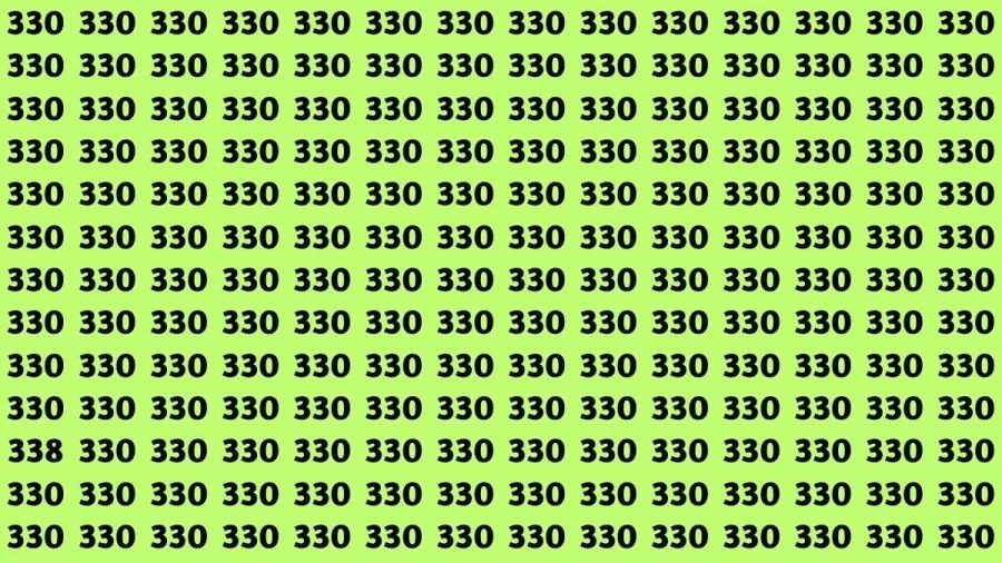 Observation Visual Test: If you have Hawk Eyes Find the Number 338 among 330 in 19 Secs