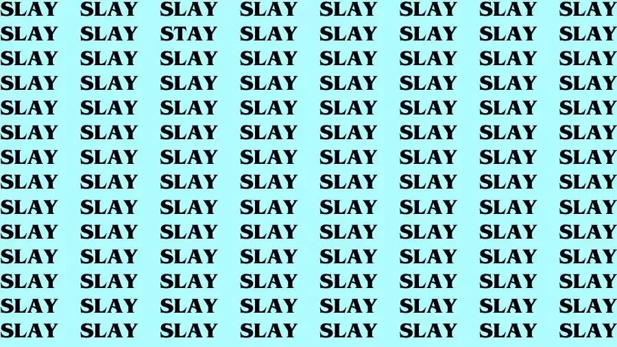 Visual Test: If you have Hawk Eyes Find the word Stay in 13 Secs