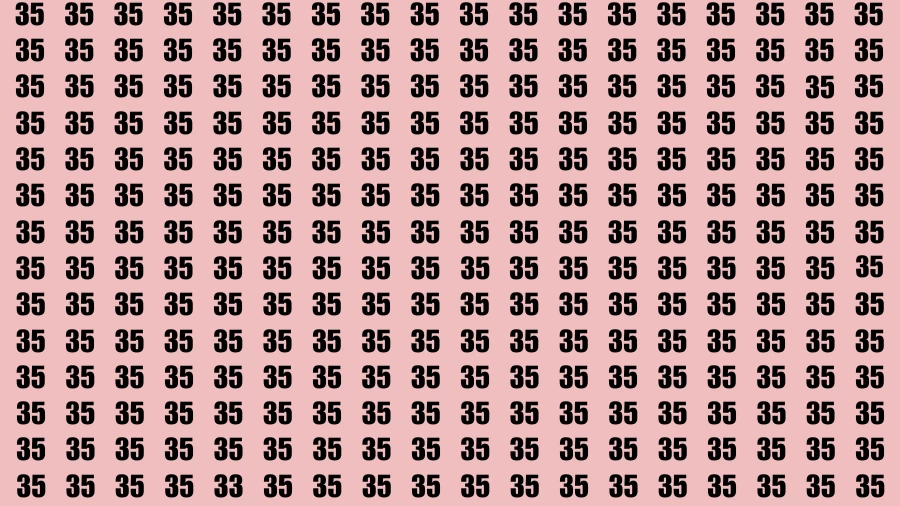 Observation Brain Challenge: If you have Eagle Eyes Find the number 33 among 35 in 12 Secs