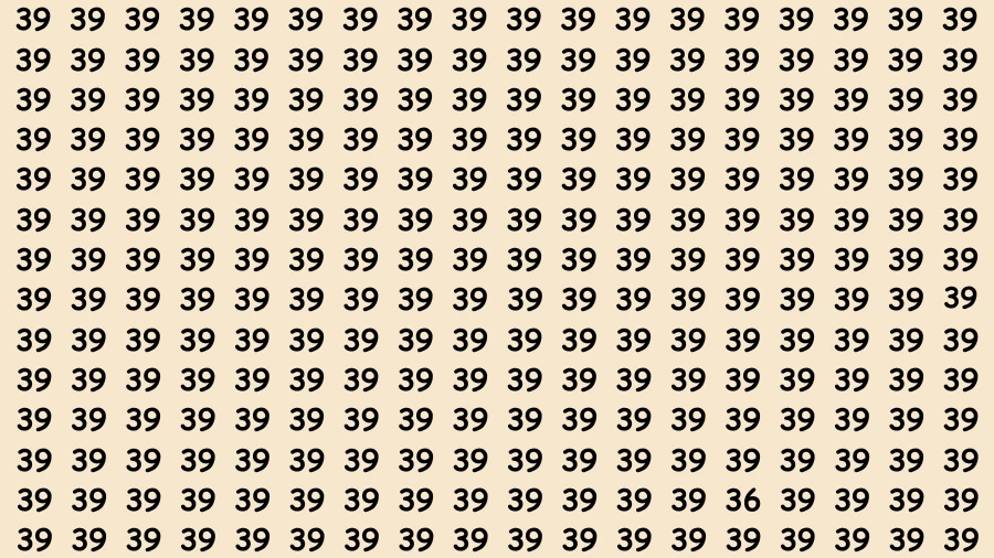 Brain Teaser Find the Number: If You Have Hawk Eyes find the Number 36 among 39 in 10 Secs