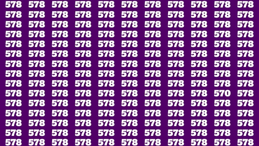 Observation Skill Test: If you have Sharp Eyes Find the Number 570 among 578 in 15 Secs