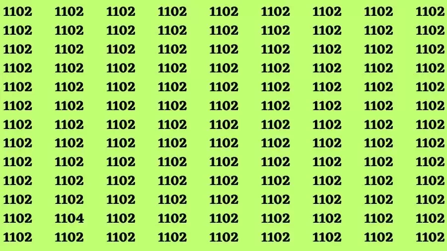 Visual Test: If you have Eagle Eyes Find the Number 1104 among 1102 in 15 Secs