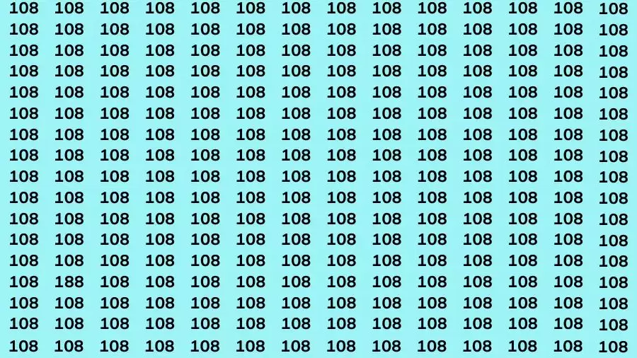 Observation Brain Challenge: If you have Eagle Eyes Find the number 188 among 108 in 12 Secs