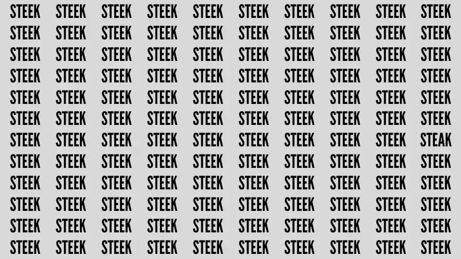 Observation Brain Challenge: If you have Eagle Eyes Find the word Steak In 18 Secs