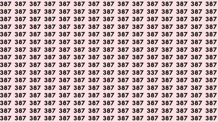 Optical Illusion Brain Test: If you have Sharp Eyes Find the number 337 among 387 in 12 Seconds?