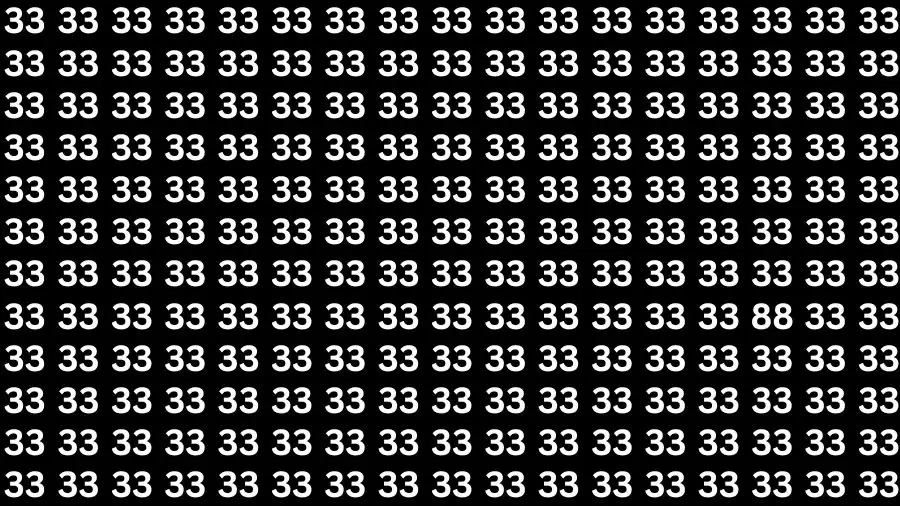 Observation Brain Challenge: If you have Hawk Eyes Find the Number 88 among 33 in 15 Secs