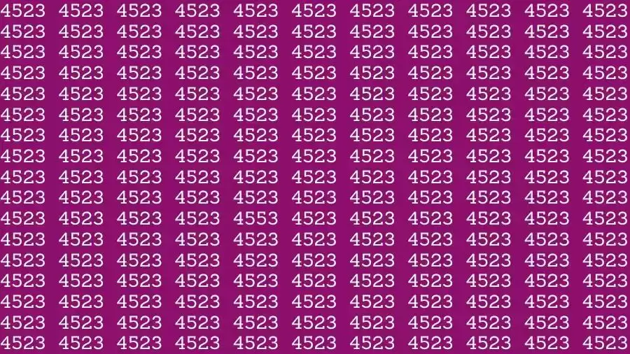 Optical Illusion Brain Challenge: If you have Eagle Eyes Find the number 4553 among 4523 in 12 Seconds?