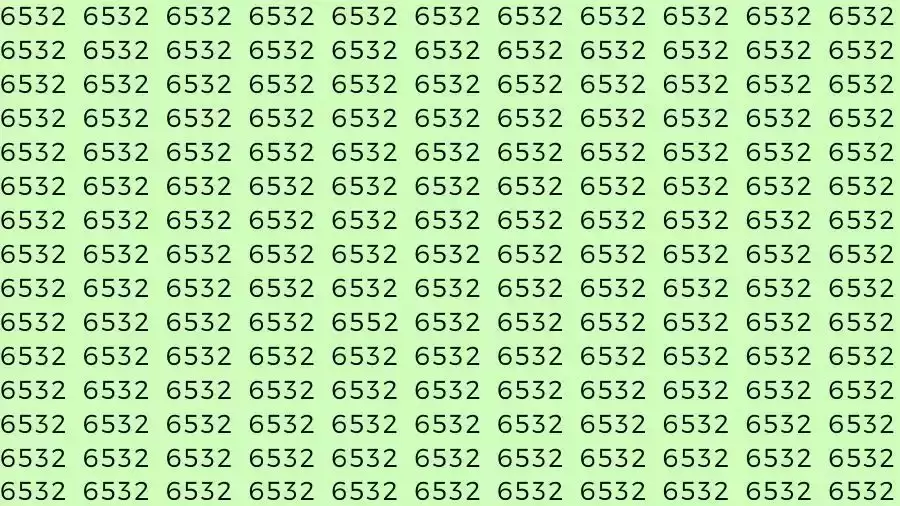 Observation Skill Test: If you have Sharp Eyes Find the number 6552 among 6532 in 15 Seconds?