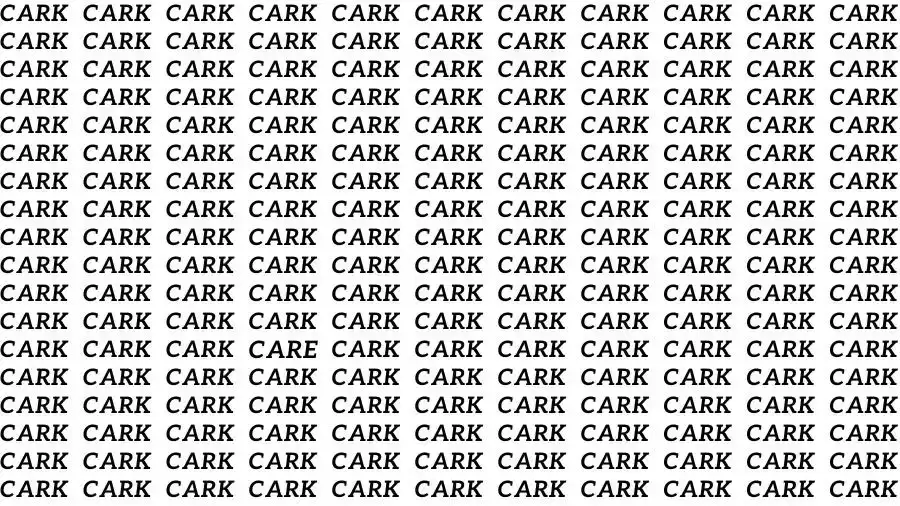 Optical Illusion Brain Challenge: If you have Hawk Eyes find the Word Care among Cark in 15 Secs