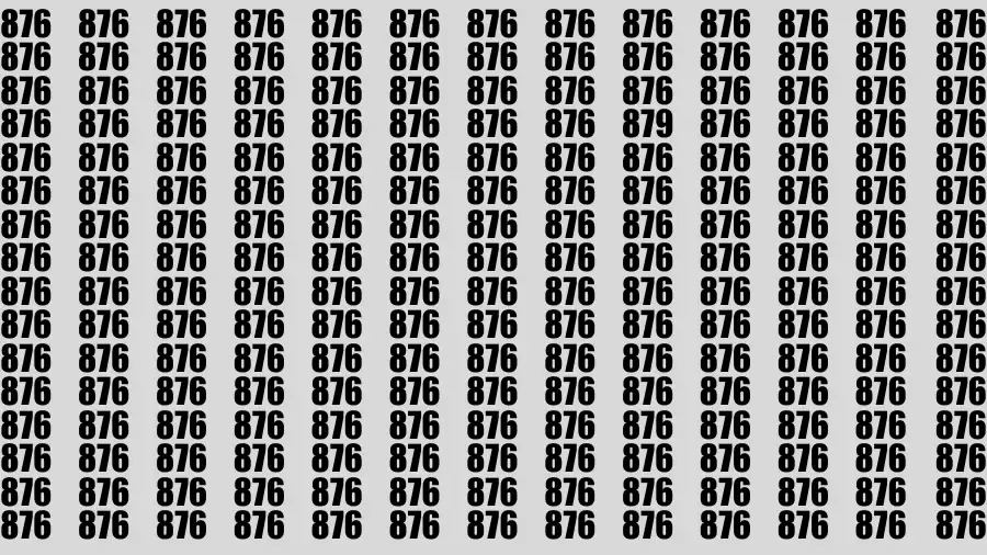 Observation Brain Challenge: If you have Eagle Eyes Find the number 879 among 876 in 12 Secs