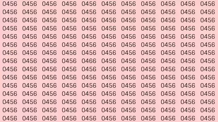 Optical Illusion Brain Test: If you have Sharp Eyes Find the number 0466 among 0456 in 12 Seconds?