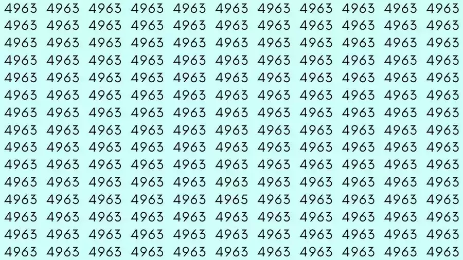 Optical Illusion Brain Test: If you have 50/50 Vision Find the number 4965 in 12 Seconds?