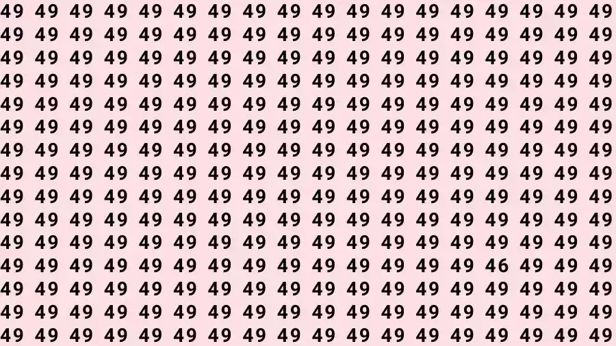 Observation Skill Test: If you have Hawk Eyes Find the number 46 among 49 in 10 Seconds?