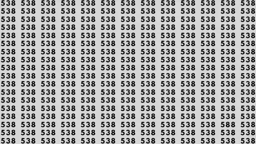 Optical Illusion Brain Test: If you have Eagle Eyes Find the number 588 among 538 in 8 Seconds?