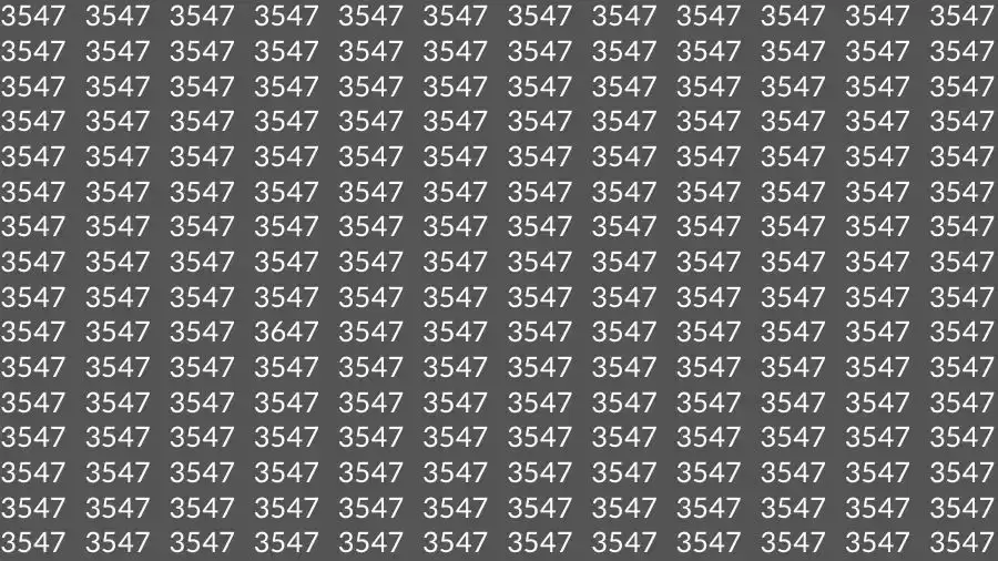 Observation Skill Test: If you have Eagle Eyes Find the number 3647 among 3547 in 14 Seconds?