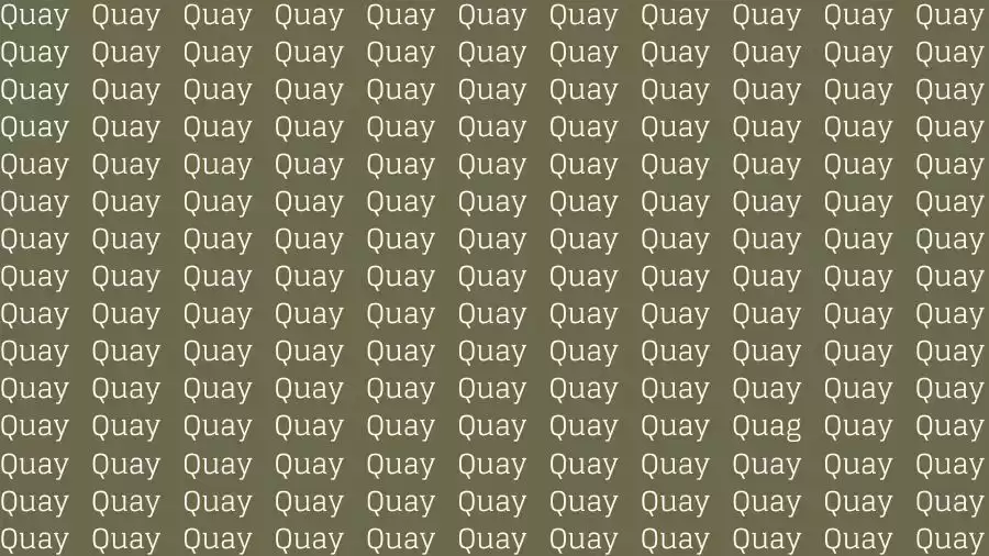 Optical Illusion Brain Test: If you have Eagle Eyes find the Word Quag among Quay in 12 Secs