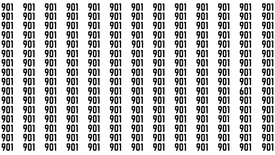 Brain Teaser: If you have Eagle Eyes Find the Number 601 in 15 Secs