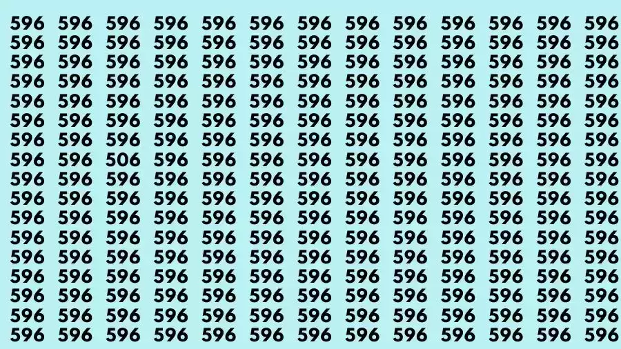 Picture Brain Test: If you have Sharp Eyes Find the Number 506 among 596 in 8 Secs