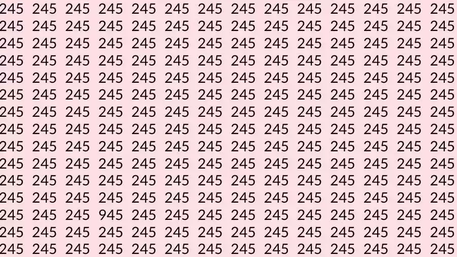 Optical Illusion Brain Test: If you have Eagle Eyes Find the number 945 among 245 in 15 Seconds?
