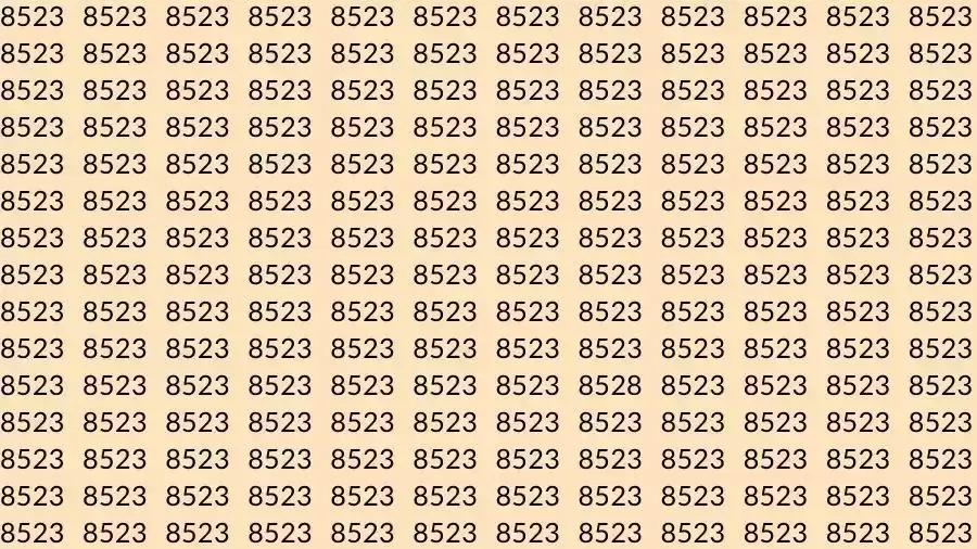 Optical Illusion Brain Test: If you have Eagle Eyes Find the number 8528 among 8523 in 10 Seconds?