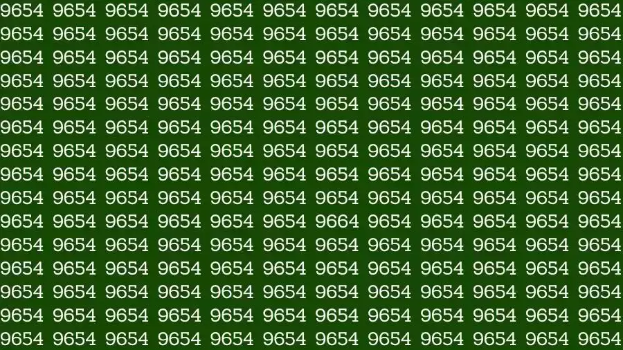 Observation Skills Test: If you have Eagle Eyes Find the number 9664 among 9654 in 12 Seconds?