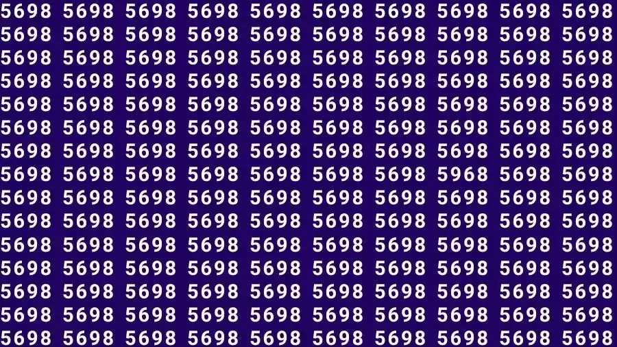 Observation Skills Test: If you have Eagle Eyes Find the number 5968 among 5698 in 12 Seconds?