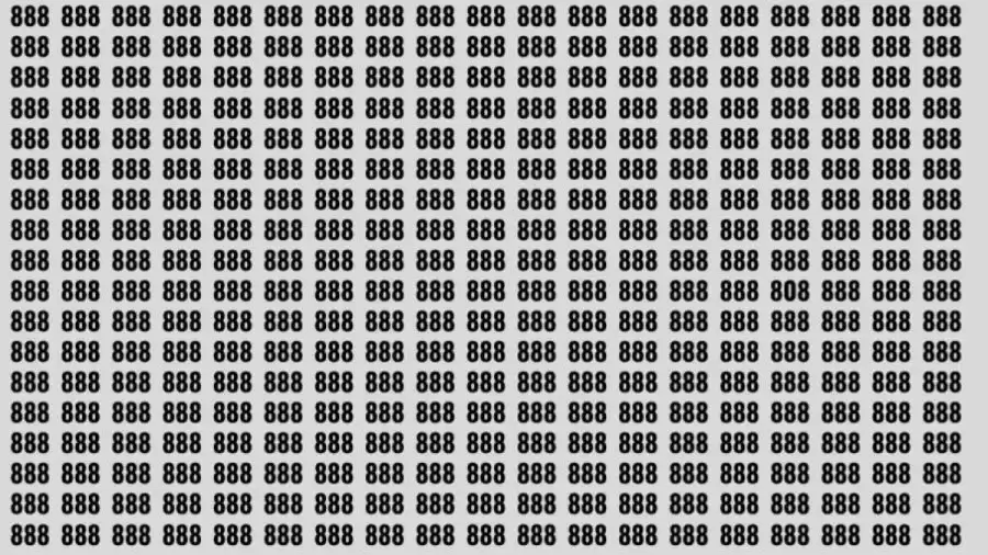 Observation Brain Test: If you have Sharp Eyes Find the Number 808 among 888 in 10 Secs