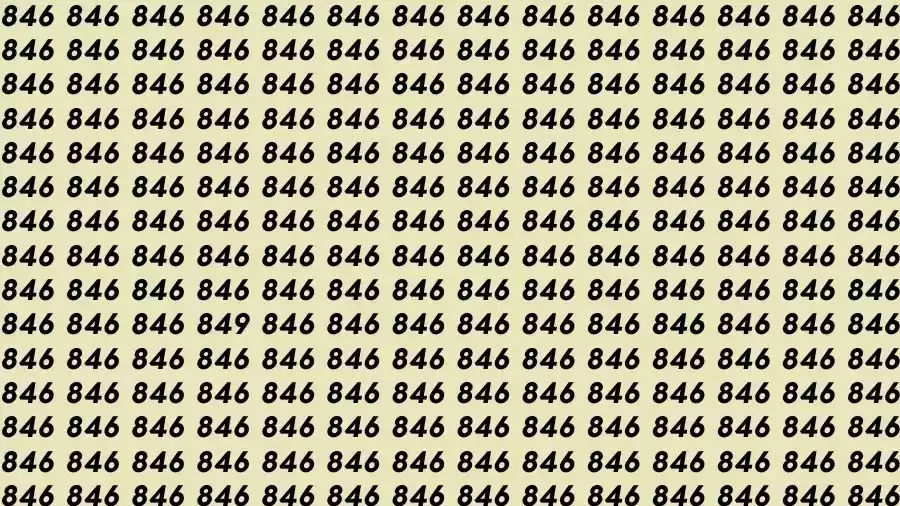 Optical Illusion Brain Test: If you have Eagle Eyes Find the number 849 among 846 in 12 Seconds?