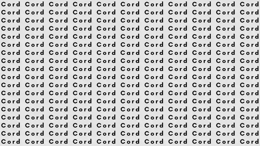 Optical Illusion Brain Test: If you have Eagle Eyes find the Word Card among Cord in 12 Seconds