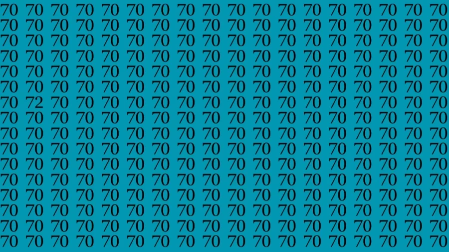 If you have Sharp Eyes find the Number 72 among 70 in 10 Seconds