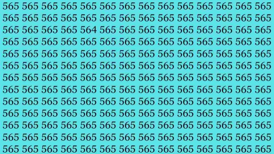 Observation Skills Test: If you have Hawk Eyes find the Number 564 among 565 in 10 Seconds