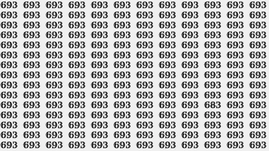 Optical Illusion: If you have Eagle Eyes Find the number 683 among 693 in 8 Seconds?