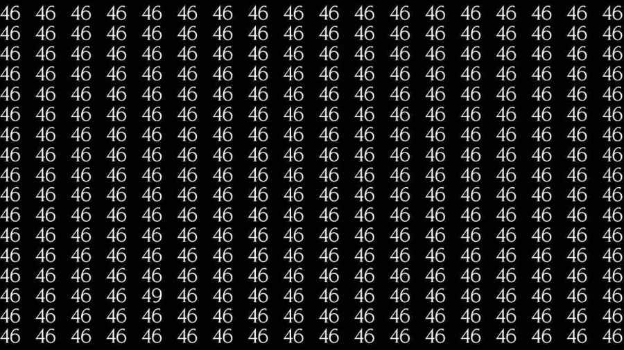 Optical Illusion Challenge: If you have Hawk Eyes Find the number 49 among 46 in 9 Seconds?