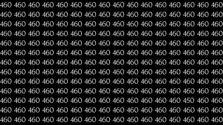Observation Skill Test: If you have Sharp Eyes find the number 450 among 460 in 12 Seconds?