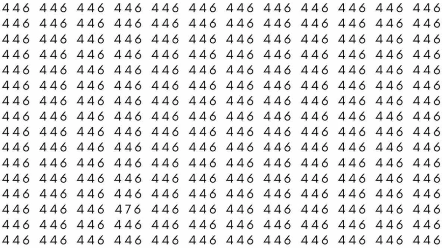 Optical Illusion Challenge: If you have Hawk Eyes find the number 476 among 446 in 9 Seconds?
