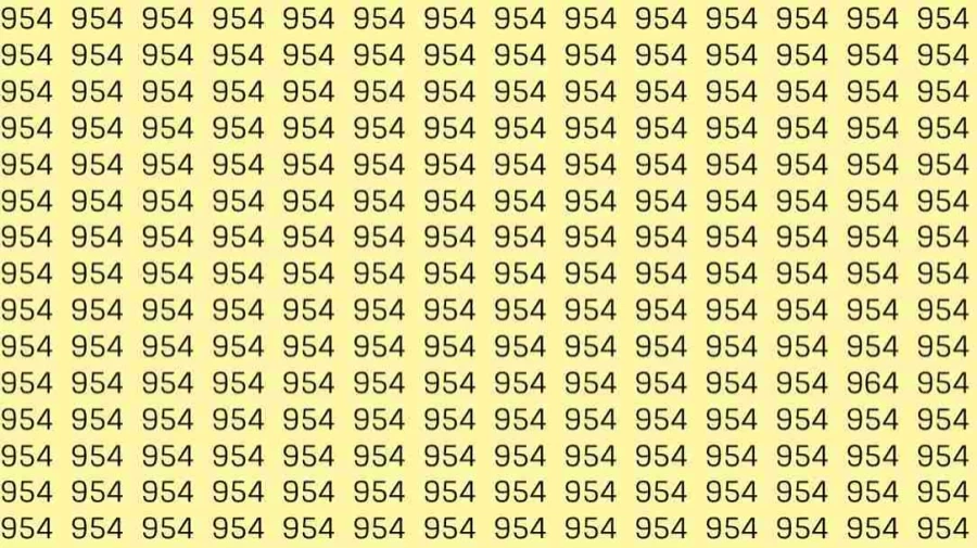 Optical Illusion Challenge: If you have Hawk Eyes Find the number 964 among 954 in 12 Seconds?