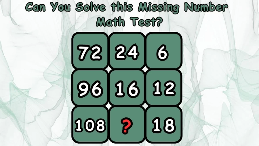 Brain Teaser - Can You Solve this Missing Number Math Test?