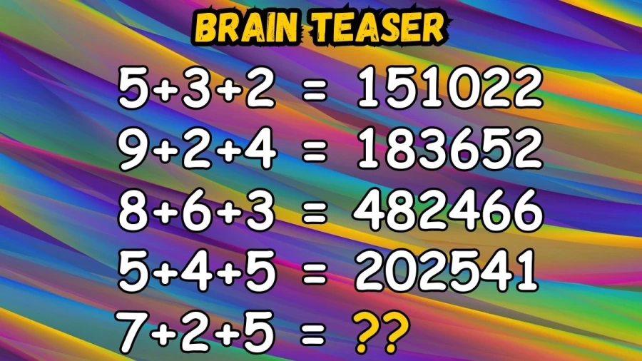 Brain Teaser: If 5+3+2 = 151022
