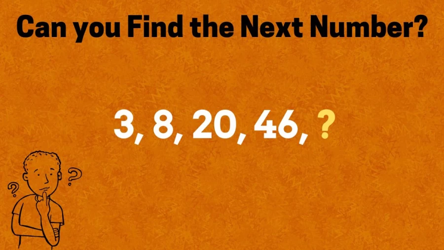 Brain Teaser Math Test: What is the Next Number in 3, 8, 20, 46, ?