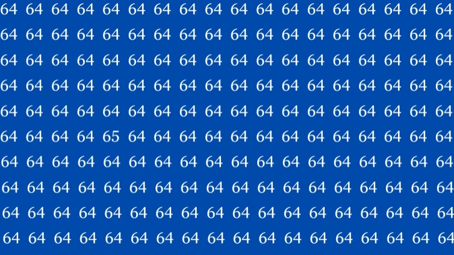 Optical Illusion Brain Test: Find the Number 65 among 64 in this Image within 12 Seconds