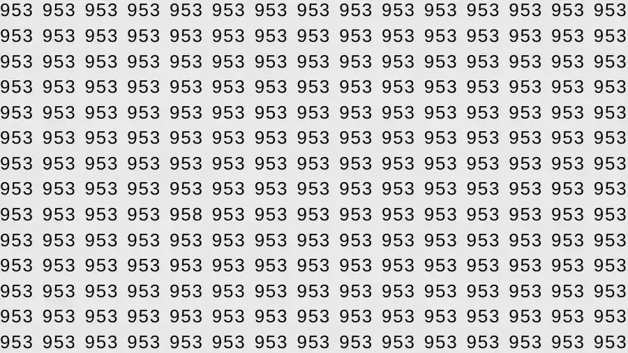 Optical Illusion Brain Test: If you have Eagle Eyes Find the number 958 among 953 in 10 Seconds?