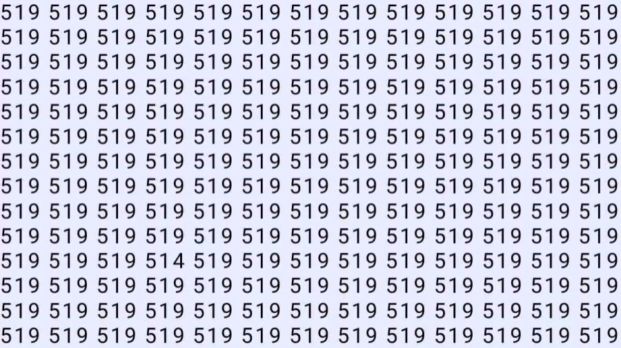 Optical Illusion: Can you find 514 among 519 in 15 Seconds? Explanation and Solution to the Optical Illusion