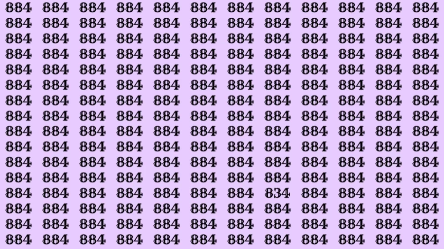 Optical Illusion Test: If you have sharp eyes find 834 among 884 in 10 Seconds?