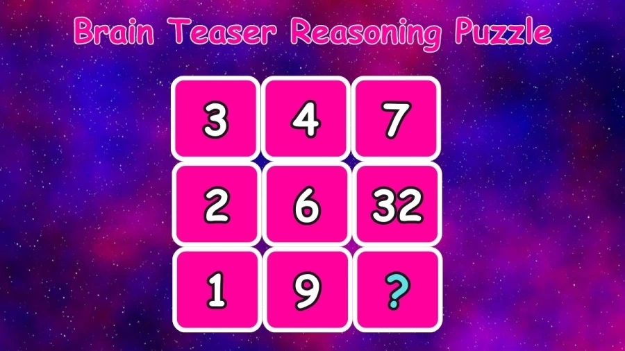 Brain Teaser Reasoning Puzzle: Find the Missing Number in 20 Seconds