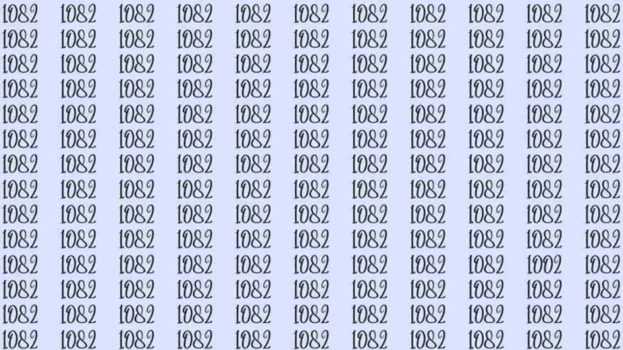 Optical Illusion: Can you find 1002 among 1082 in 8 Seconds? Explanation and Solution to the Optical Illusion