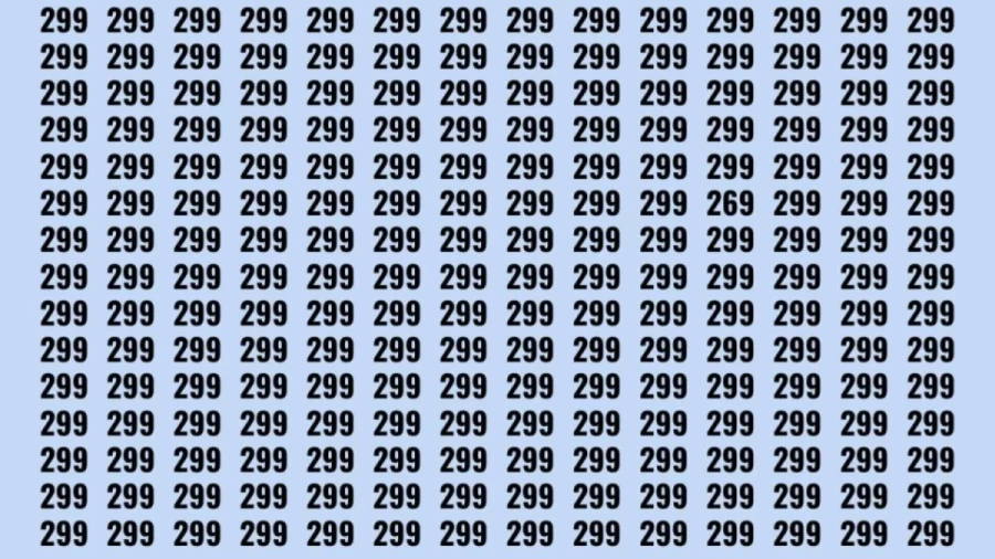 Optical Illusion: Can you find 269 among 299 in 8 Seconds?