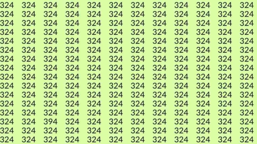 Optical Illusion Challenge: If you have Sharp Eyes Find the number 394 among 324 in 8 Seconds?