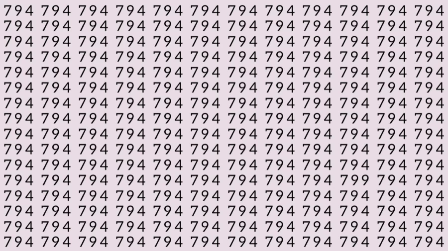 Optical Illusion: If you have eagle eyes find 799 among 794 in 10 Seconds?